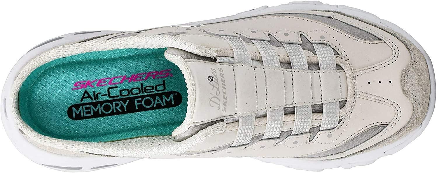 imageSkechers Sport Womens DLites SlipOn Mule SneakerWhiteVaporSilver