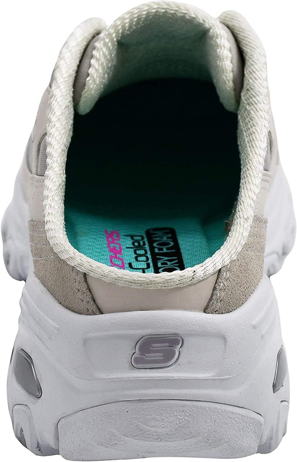 imageSkechers Sport Womens DLites SlipOn Mule SneakerWhiteVaporSilver