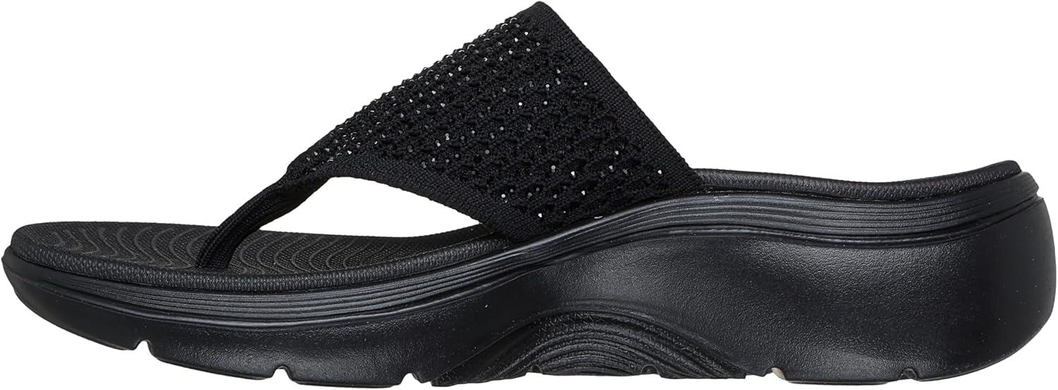 imageSkechers Womens 3pt Wedge FlipFlopBlackBlack