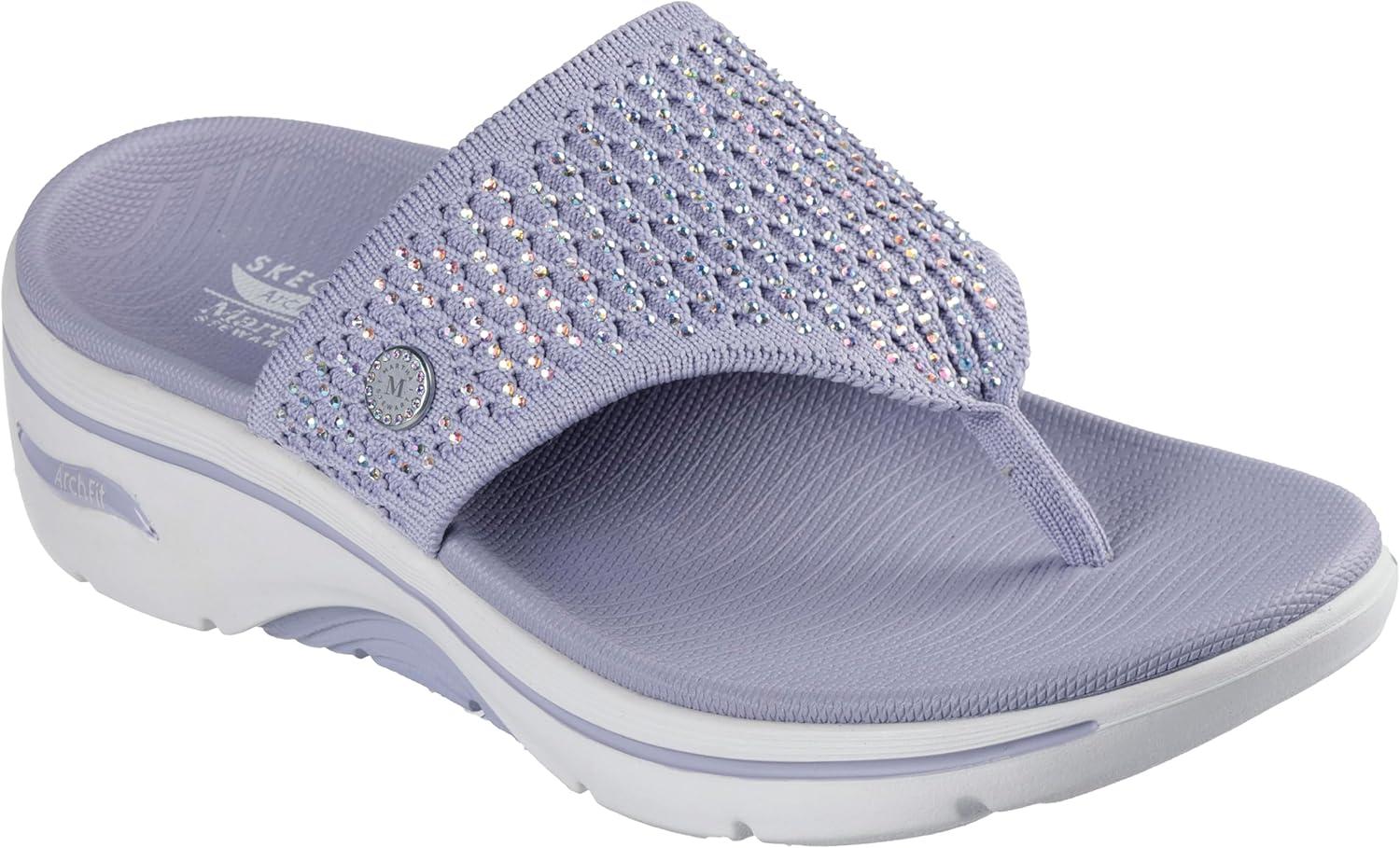 imageSkechers Womens 3pt Wedge FlipFlopLavender