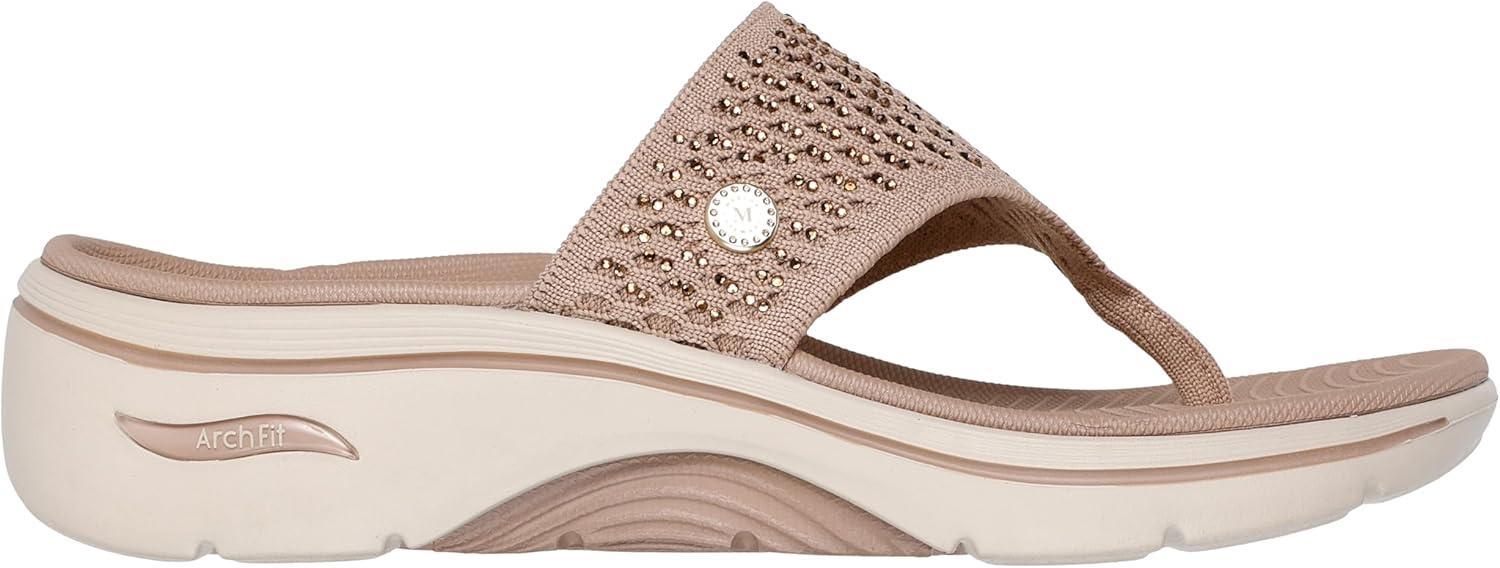 imageSkechers Womens 3pt Wedge FlipFlopTaupe