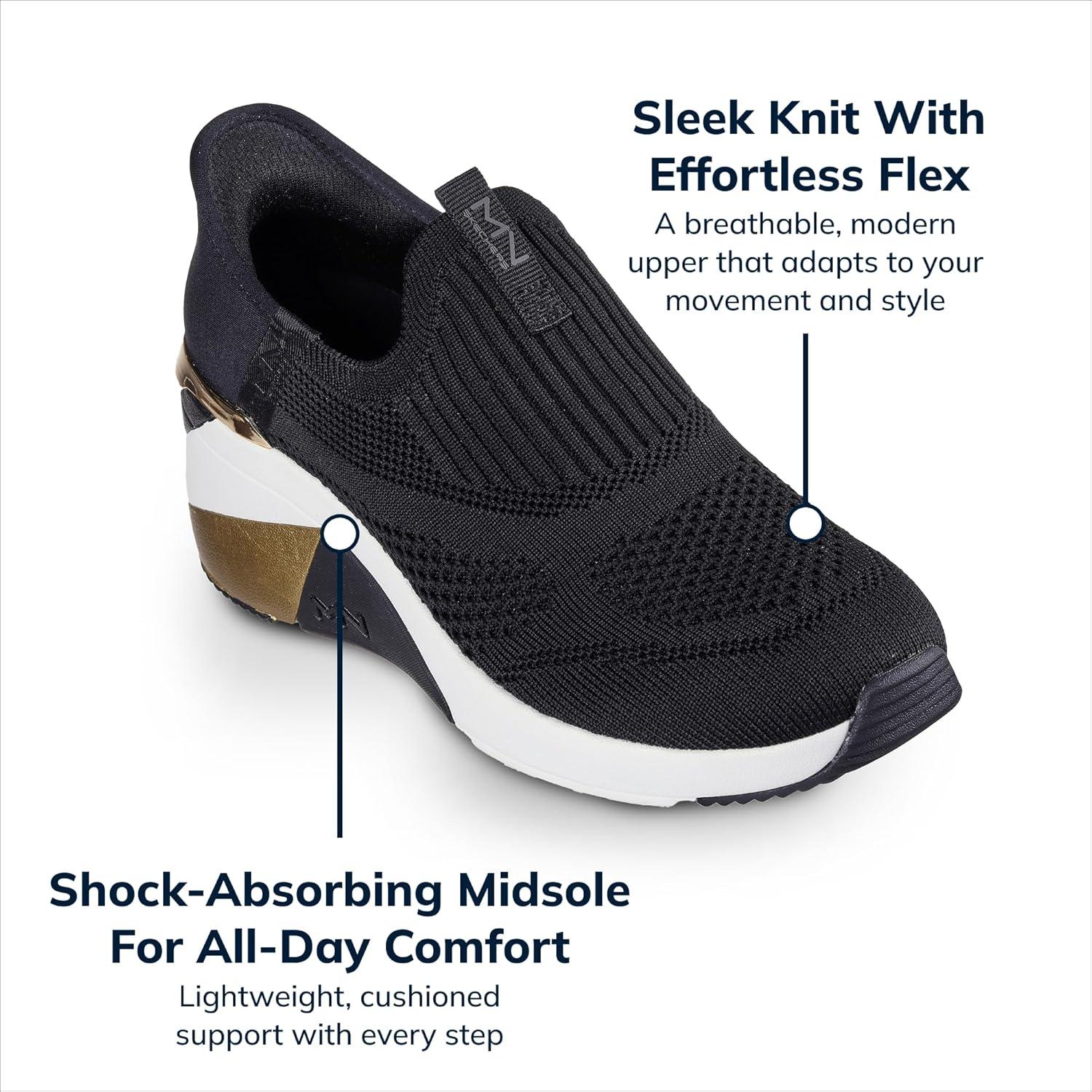 imageSkechers Womens AWedge Crecent Hands Free SlipinsBlack