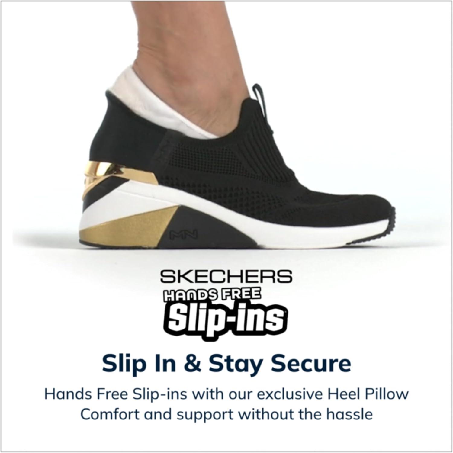 imageSkechers Womens AWedge Crecent Hands Free SlipinsBlack