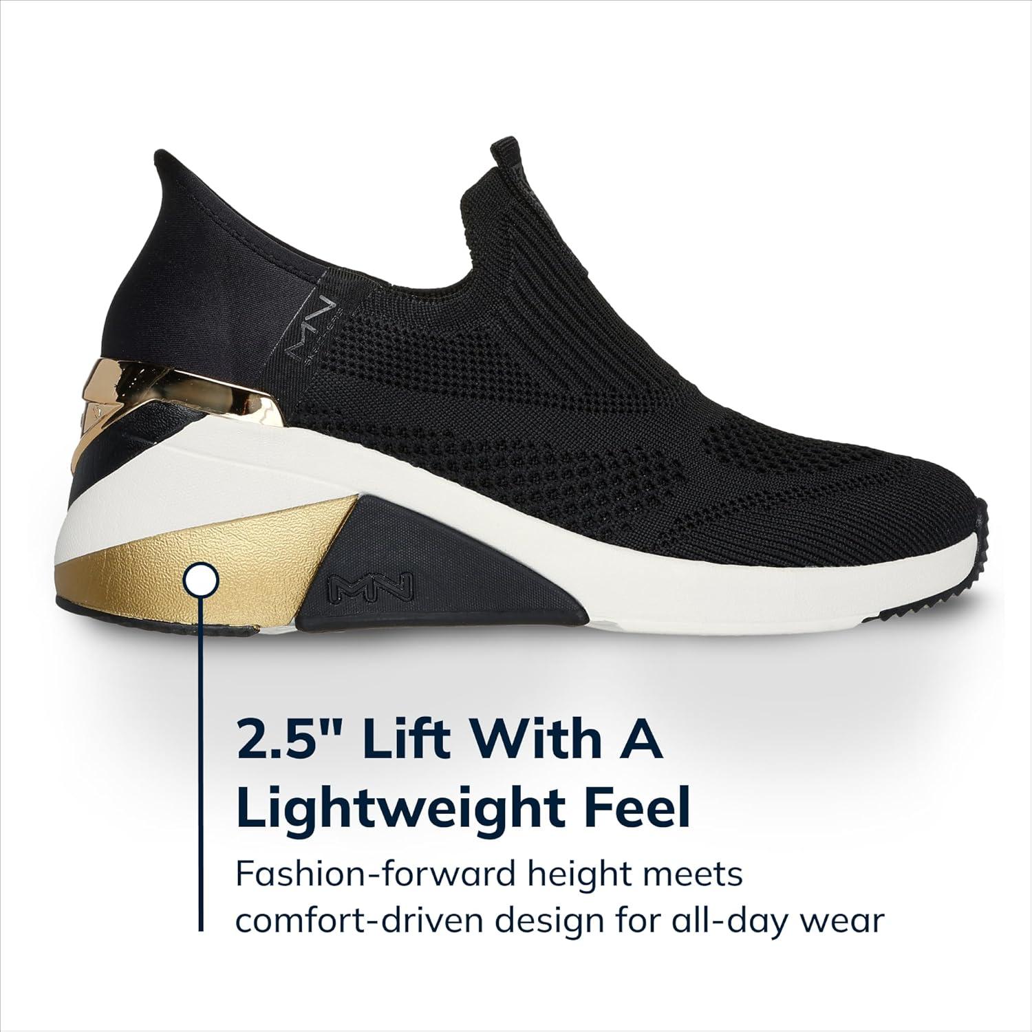 imageSkechers Womens AWedge Crecent Hands Free SlipinsBlack