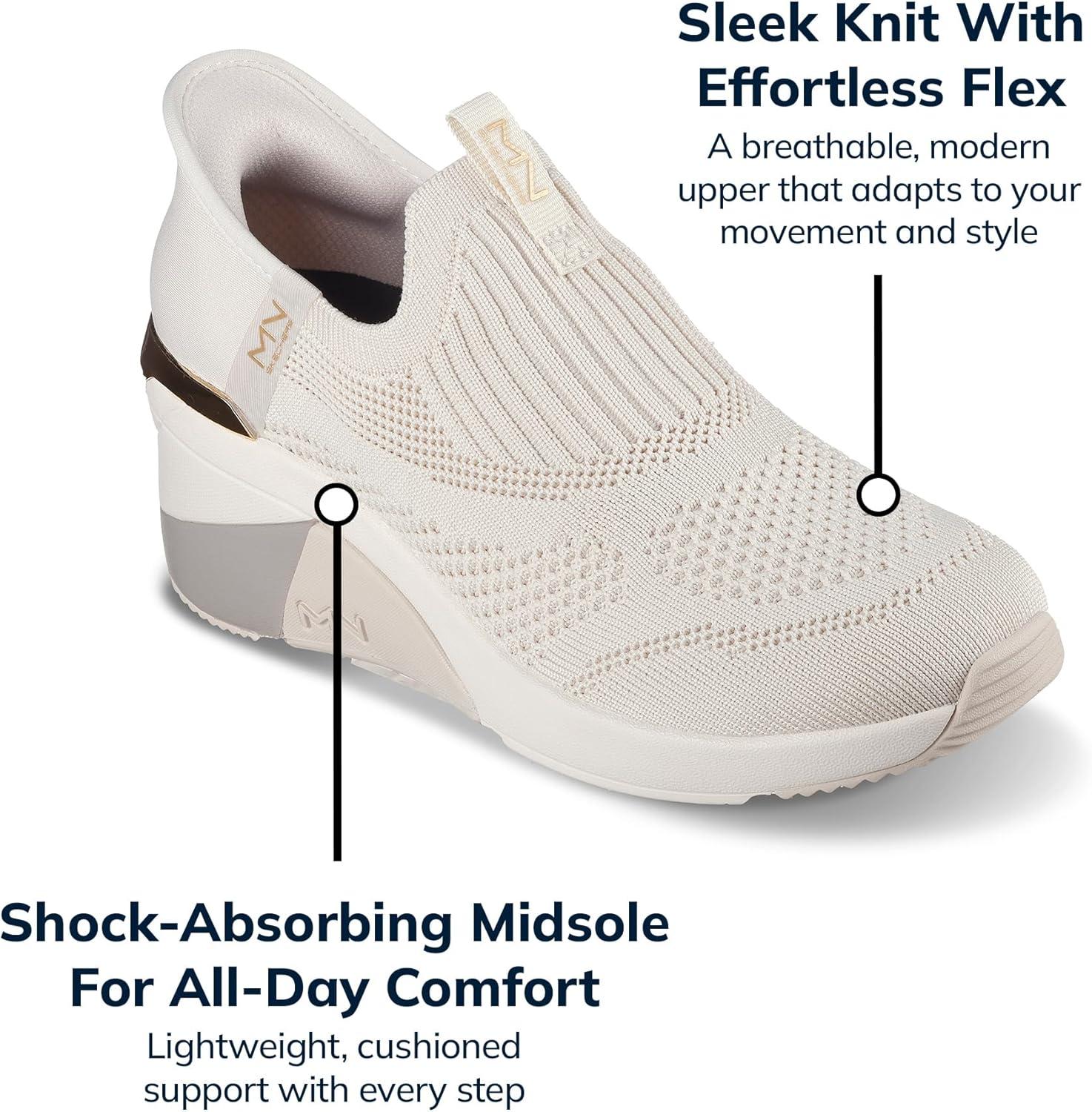 imageSkechers Womens AWedge Crecent Hands Free SlipinsTaupe