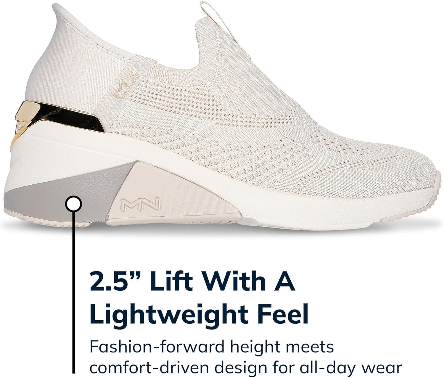 imageSkechers Womens AWedge Crecent Hands Free SlipinsTaupe