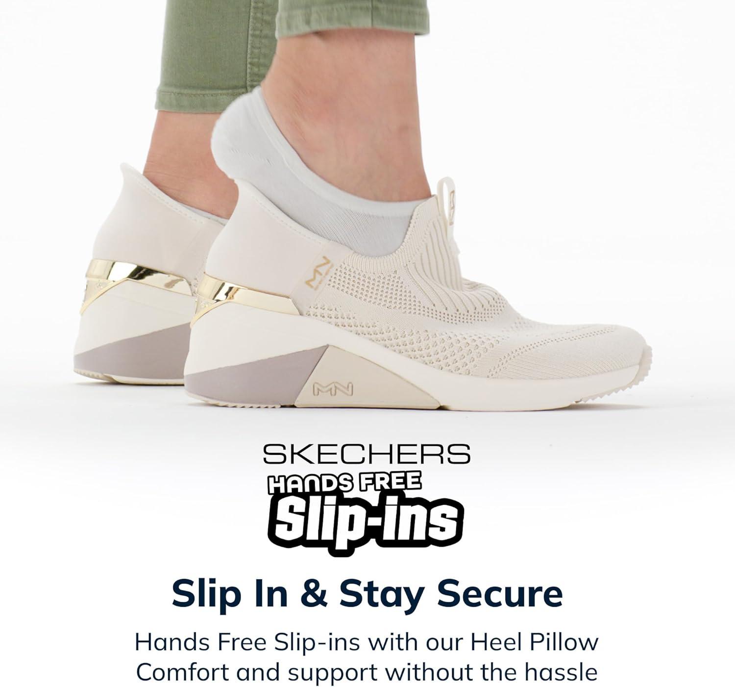 imageSkechers Womens AWedge Crecent Hands Free SlipinsTaupe