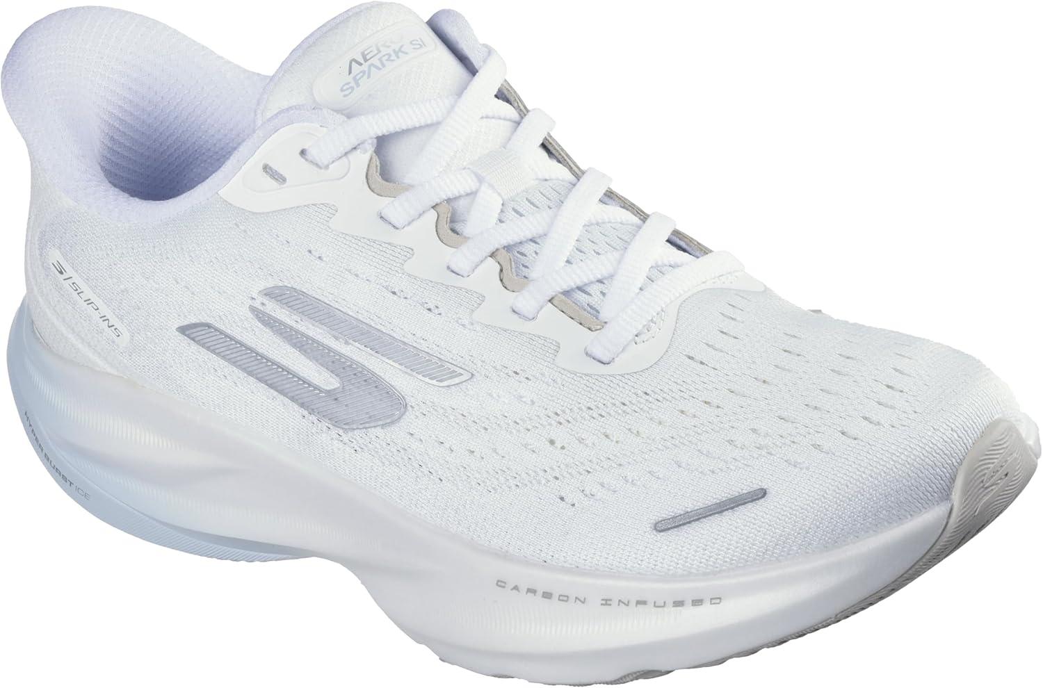 imageSkechers Womens Aero Spark Hands Free Slipins SneakerWhiteSilverLight Blue