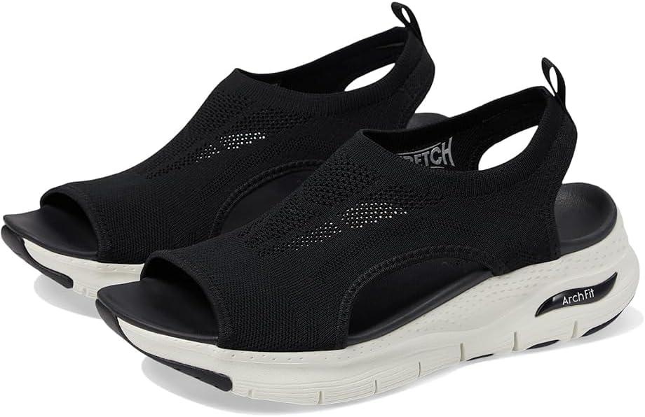 imageSkechers Womens Arch Fit City Catch Womens Knit SlipOn SandalsBlack