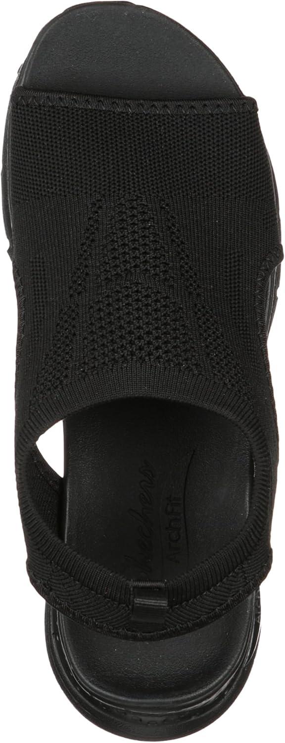 imageSkechers Womens Arch Fit City Catch Womens Knit SlipOn SandalsBlackBlack