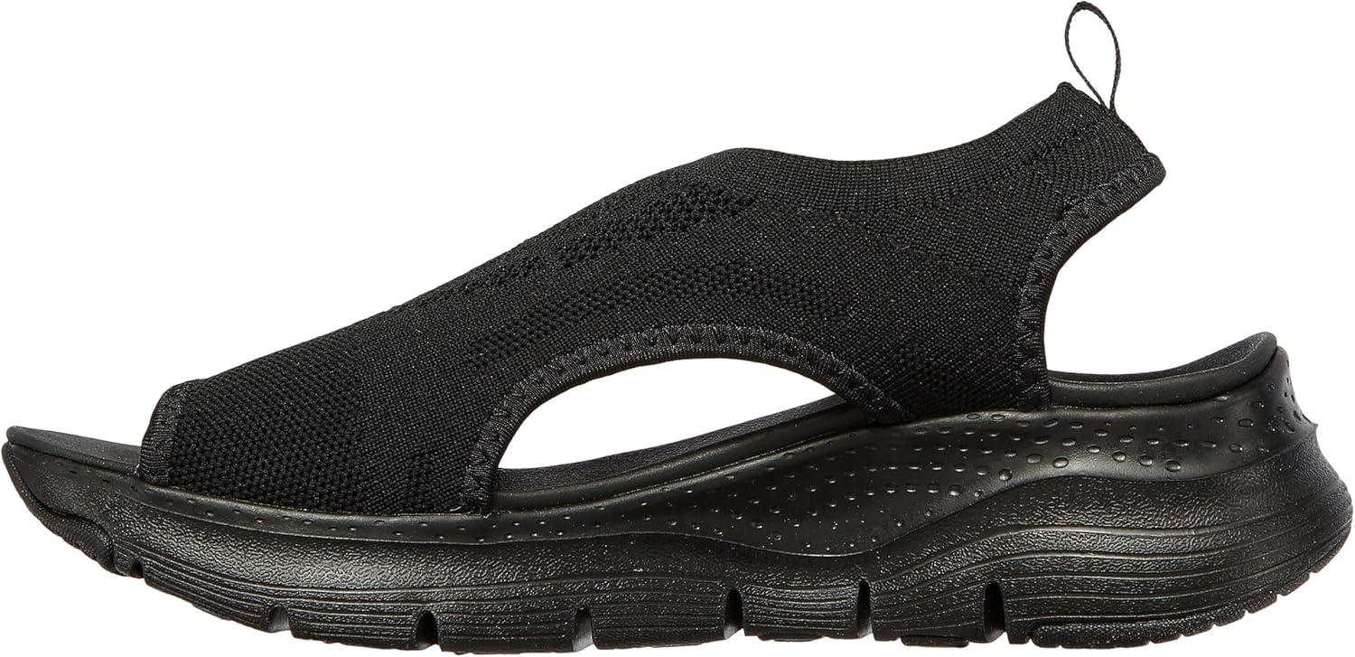 imageSkechers Womens Arch Fit City Catch Womens Knit SlipOn SandalsBlackBlack