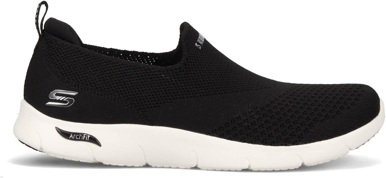 imageSkechers Womens Arch Fit Refine Dont Go SneakerBlack Knit W White Trim