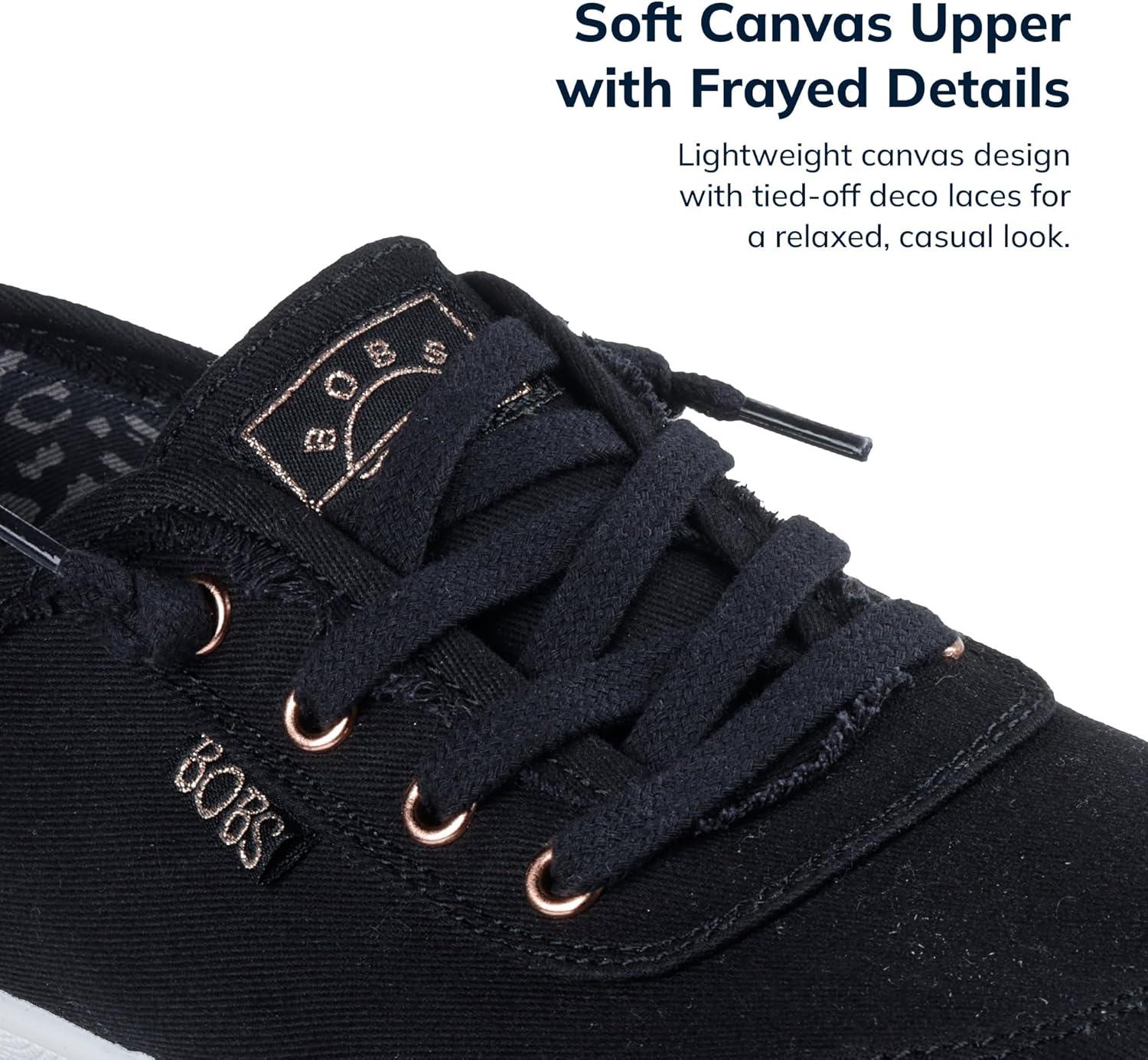 imageSkechers Womens Bobs B Cute Sneaker Memory Foam Flexible Outsole Lightweight Vegan ShoesBlack