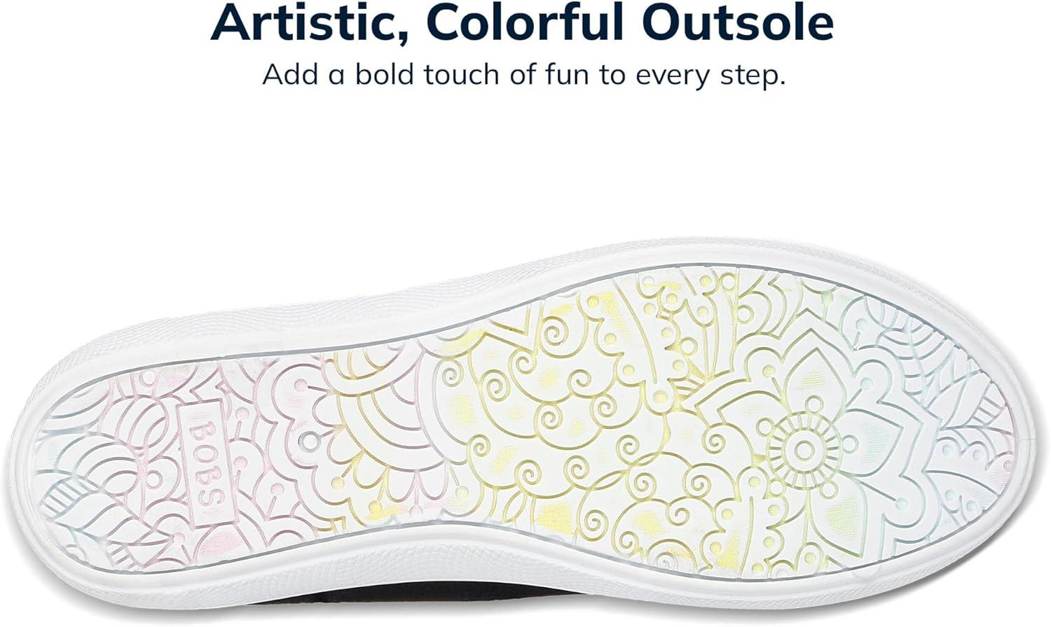 imageSkechers Womens Bobs B Cute Sneaker Memory Foam Flexible Outsole Lightweight Vegan ShoesBlack