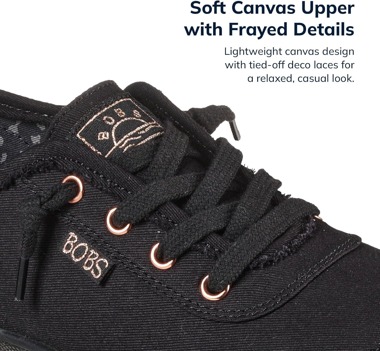 imageSkechers Womens Bobs B Cute Sneaker Memory Foam Flexible Outsole Lightweight Vegan ShoesBlackBlack