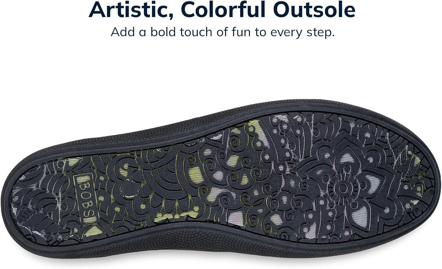 imageSkechers Womens Bobs B Cute Sneaker Memory Foam Flexible Outsole Lightweight Vegan ShoesBlackBlack