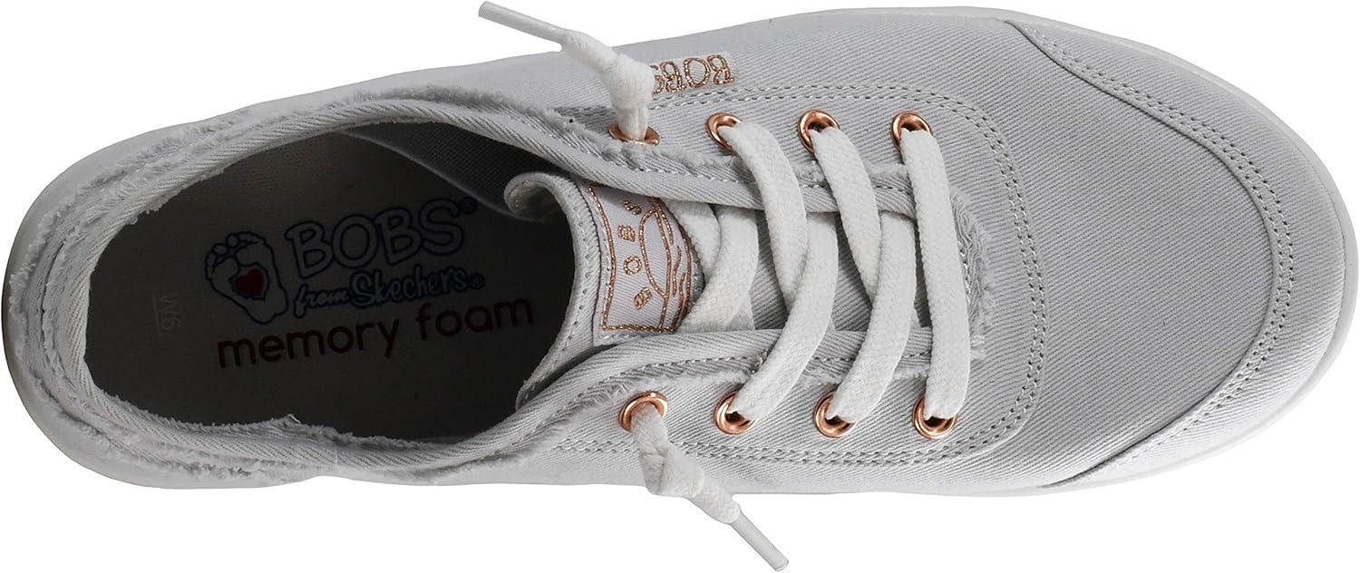 imageSkechers Womens Bobs B Cute Sneaker Memory Foam Flexible Outsole Lightweight Vegan ShoesLight Grey