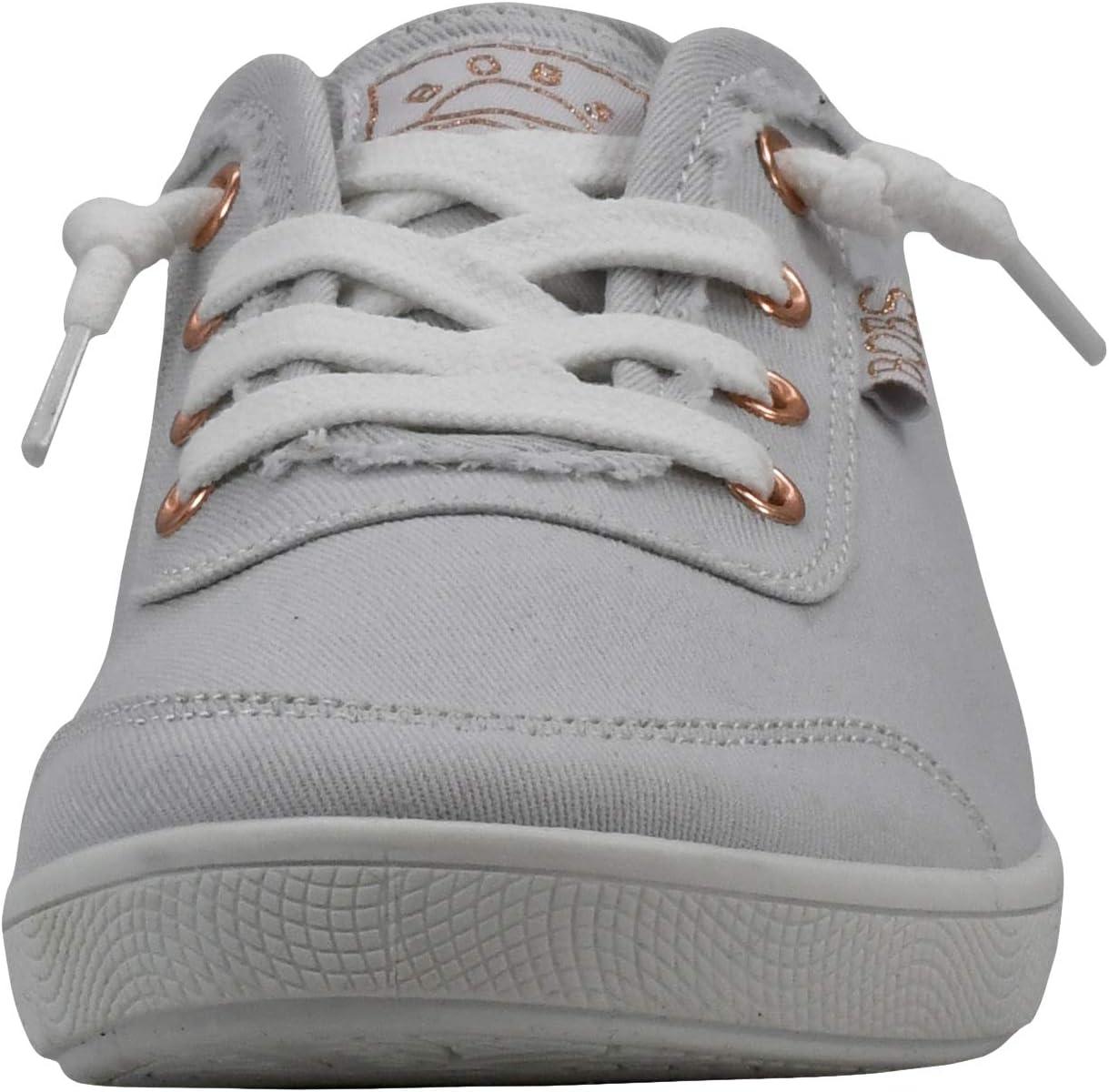 imageSkechers Womens Bobs B Cute Sneaker Memory Foam Flexible Outsole Lightweight Vegan ShoesLight Grey