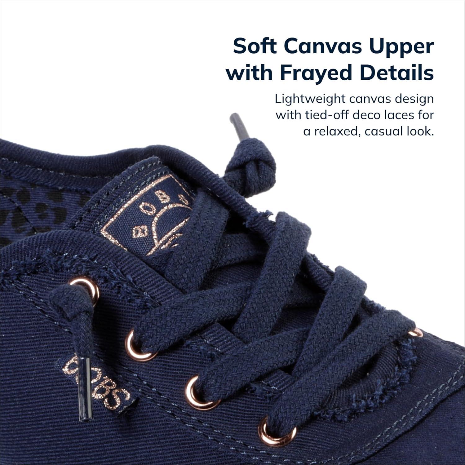 imageSkechers Womens Bobs B Cute Sneaker Memory Foam Flexible Outsole Lightweight Vegan ShoesNavy