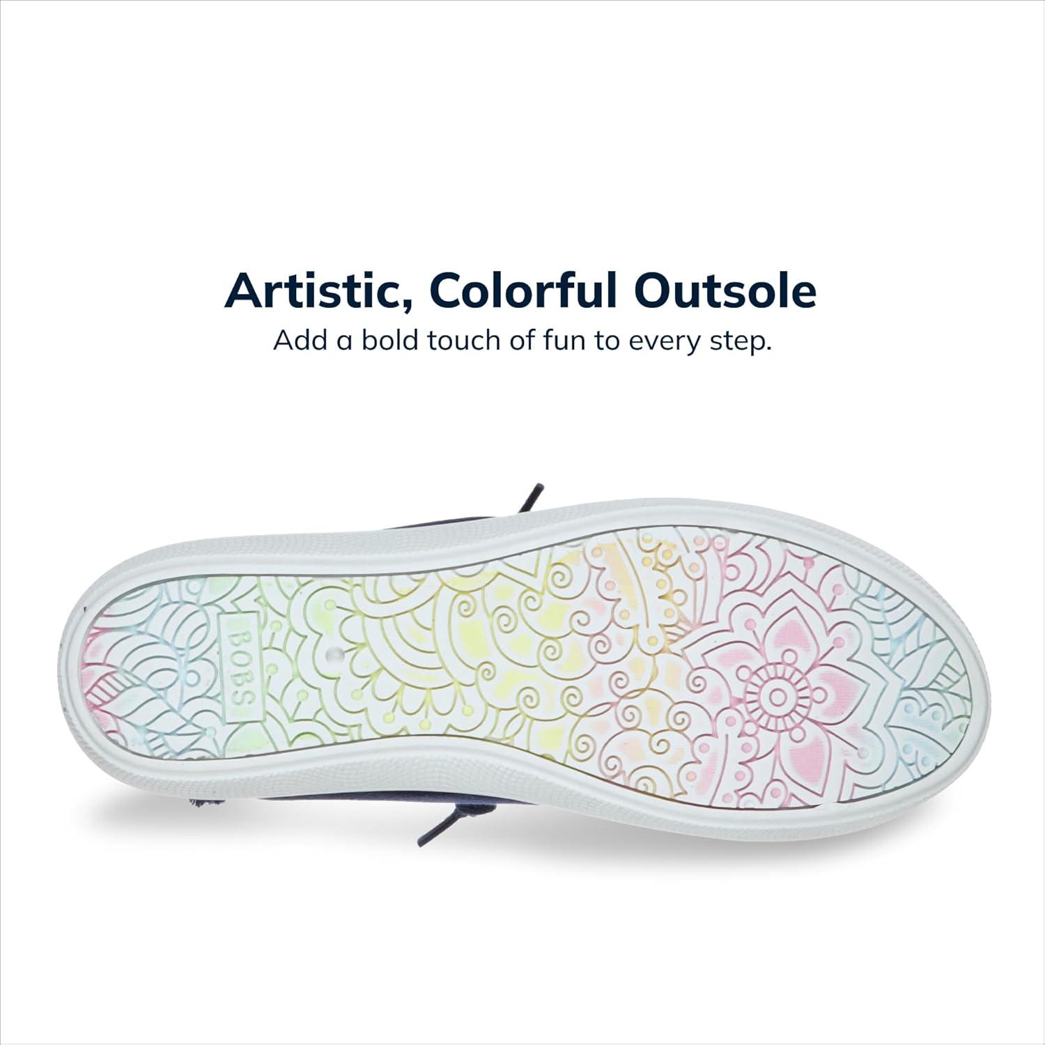 imageSkechers Womens Bobs B Cute Sneaker Memory Foam Flexible Outsole Lightweight Vegan ShoesNavy