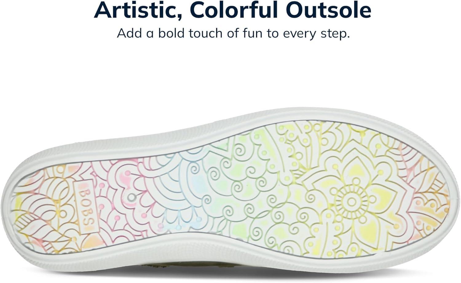 imageSkechers Womens Bobs B Cute Sneaker Memory Foam Flexible Outsole Lightweight Vegan ShoesOlive