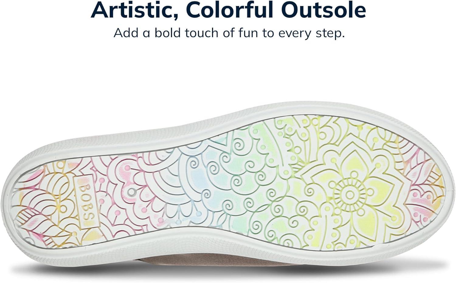 imageSkechers Womens Bobs B Cute Sneaker Memory Foam Flexible Outsole Lightweight Vegan ShoesTaupe