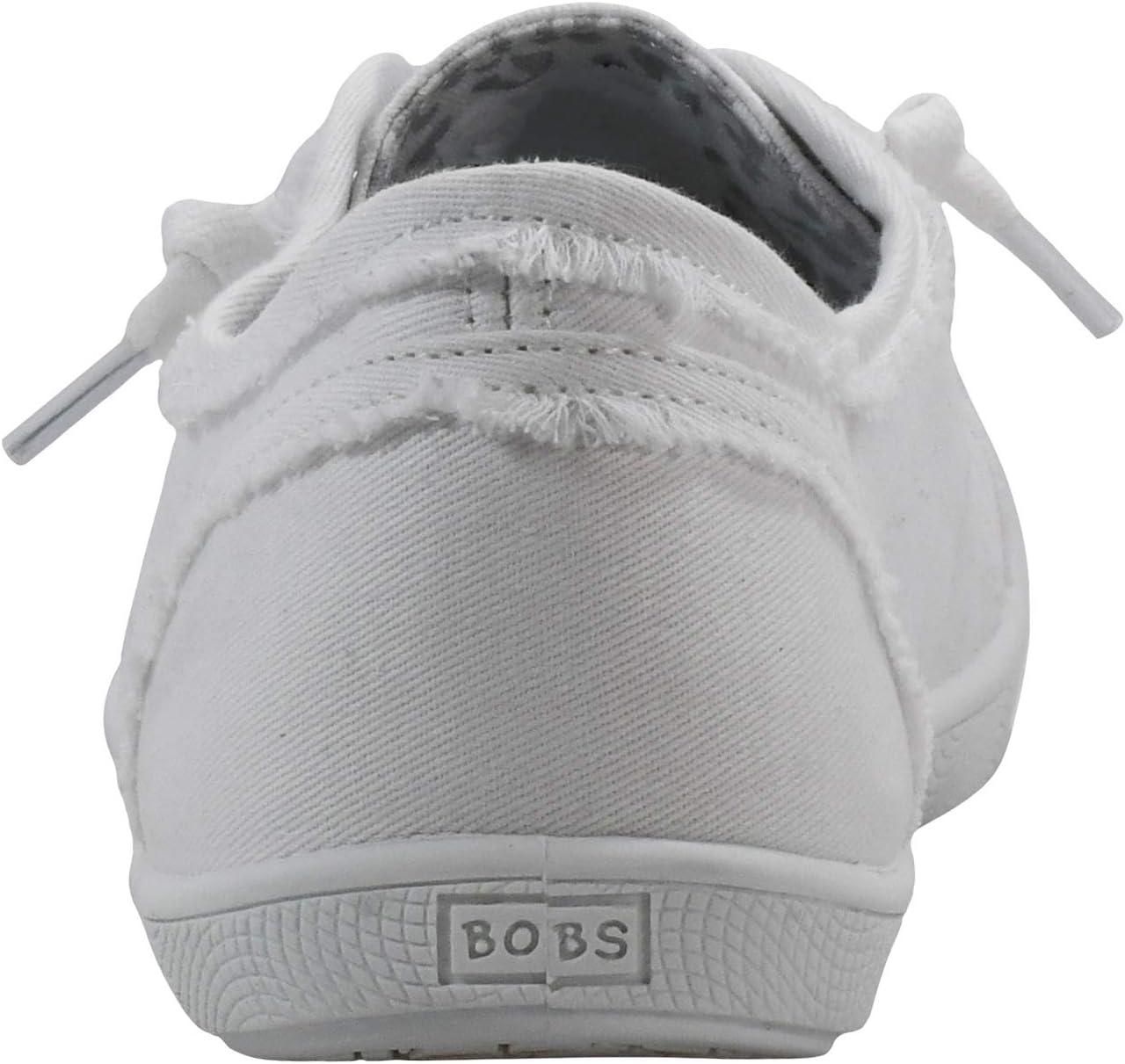 imageSkechers Womens Bobs B Cute Sneaker Memory Foam Flexible Outsole Lightweight Vegan ShoesWhiteSilver