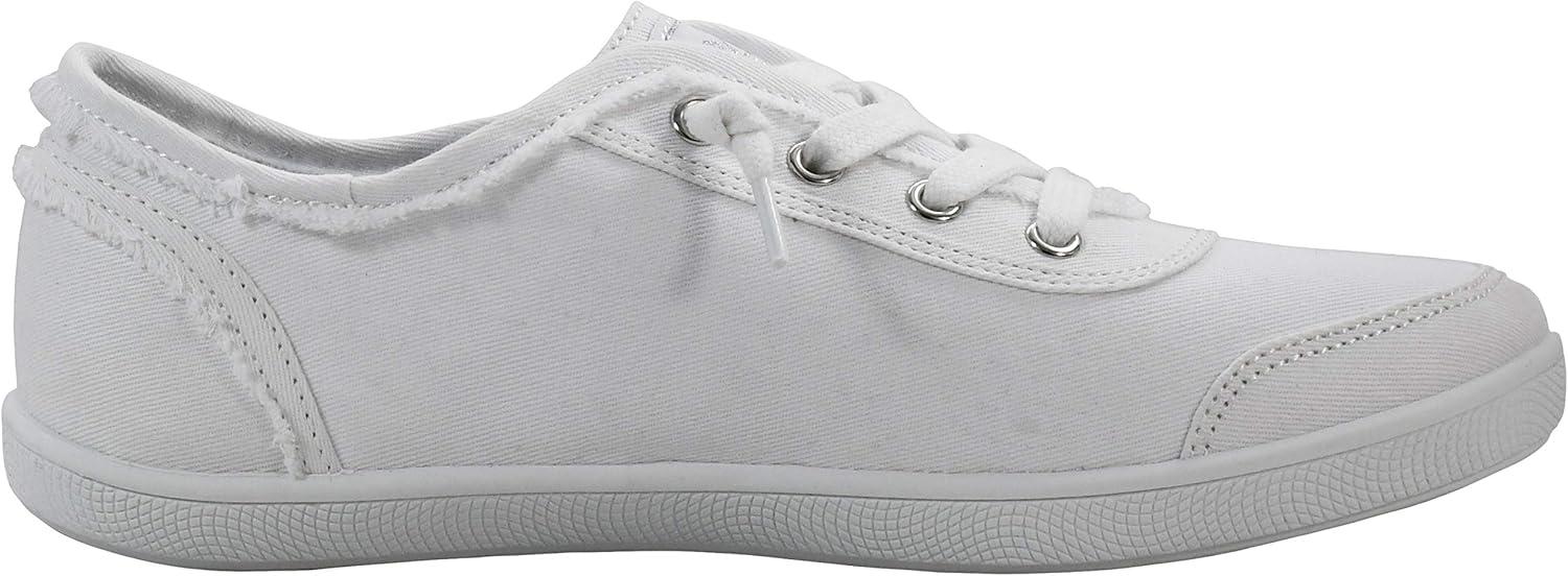 imageSkechers Womens Bobs B Cute Sneaker Memory Foam Flexible Outsole Lightweight Vegan ShoesWhiteSilver