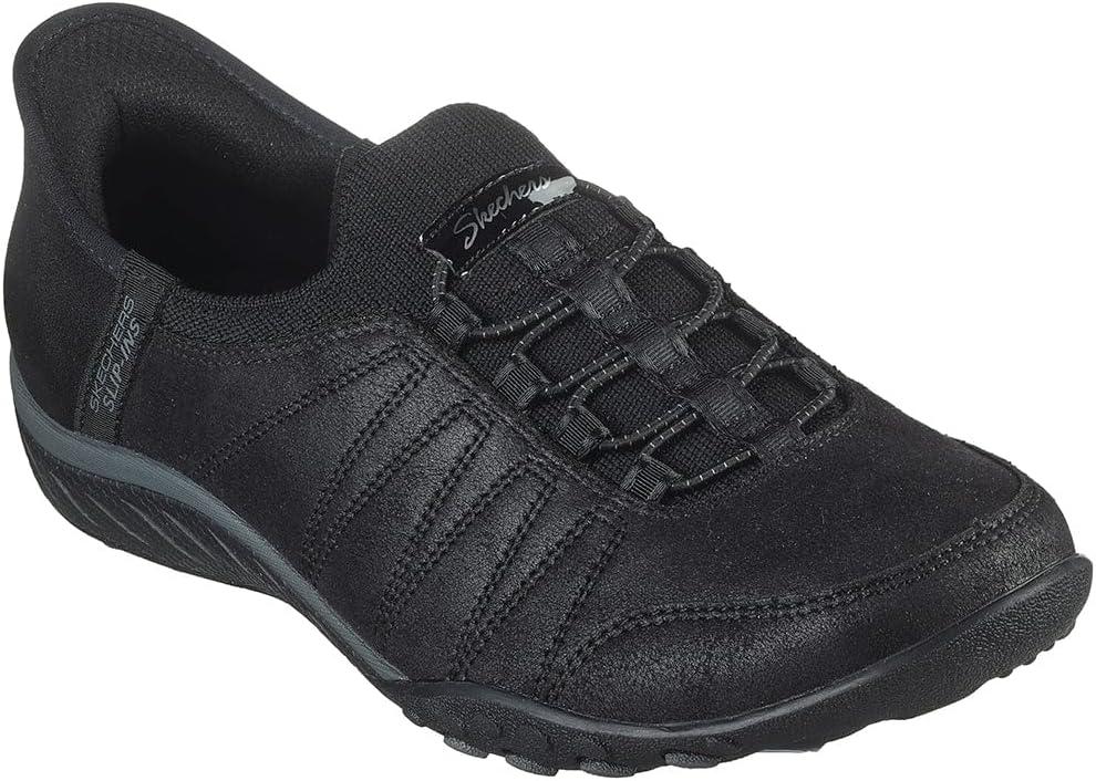 imageSkechers Womens Breathe Easy Home BodySneakerBlack Microleather Knit