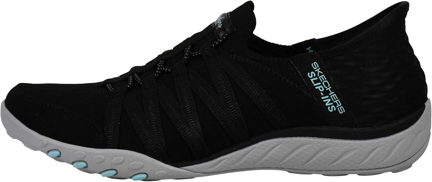 imageSkechers Womens Breathe Easy Roll With Me SneakersBlackAqua