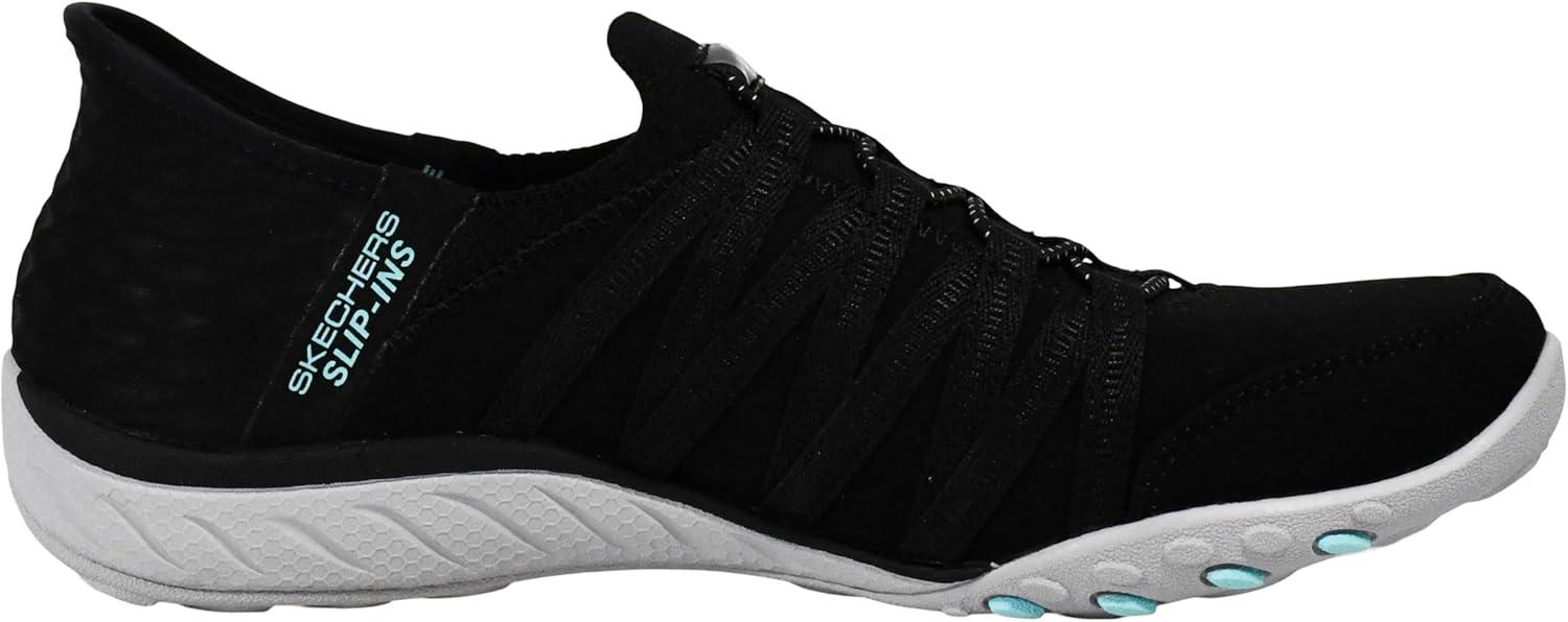 imageSkechers Womens Breathe Easy Roll With Me SneakersBlackAqua