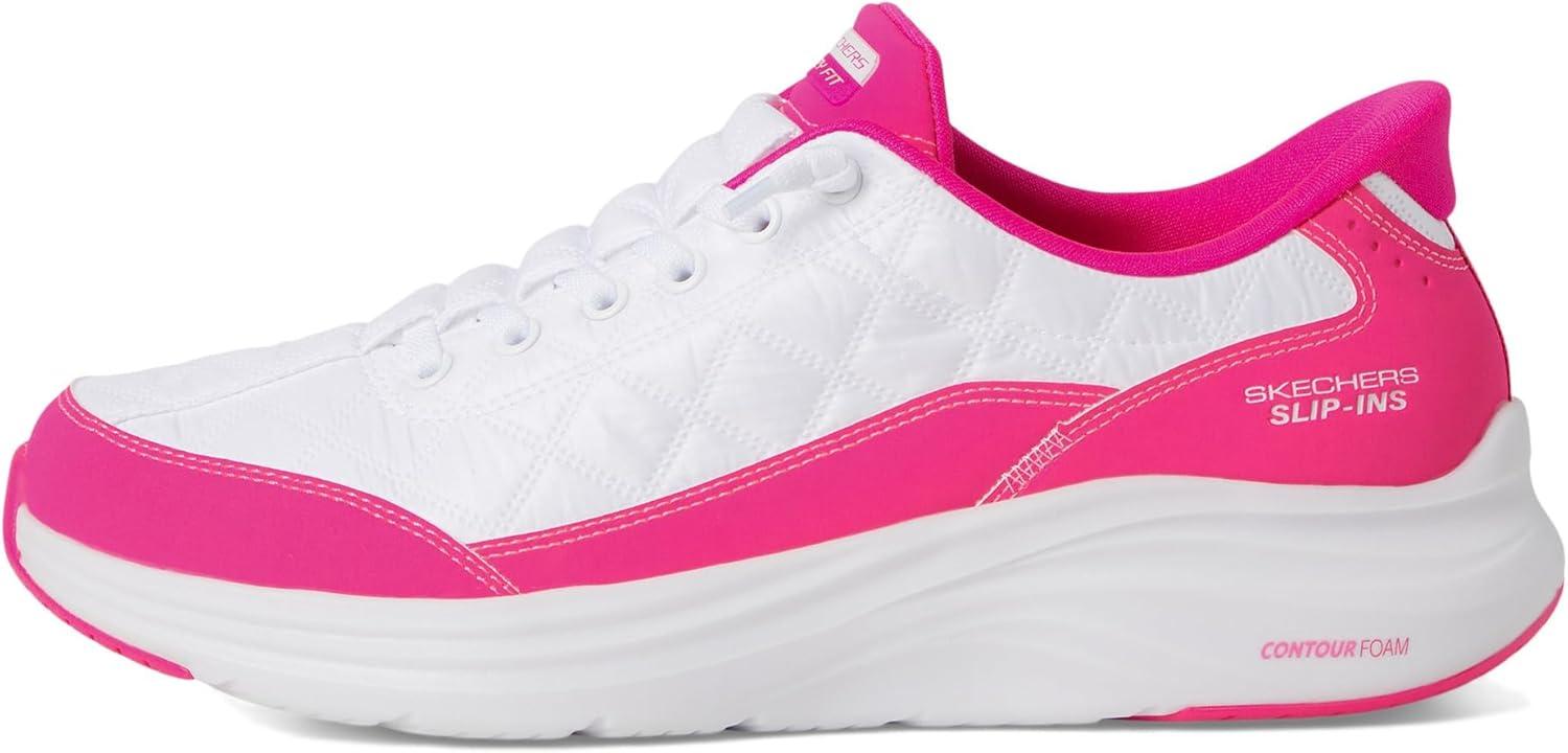 imageSkechers Womens Contour Foam Hands Free SlipIns WhiteHot Pink 11