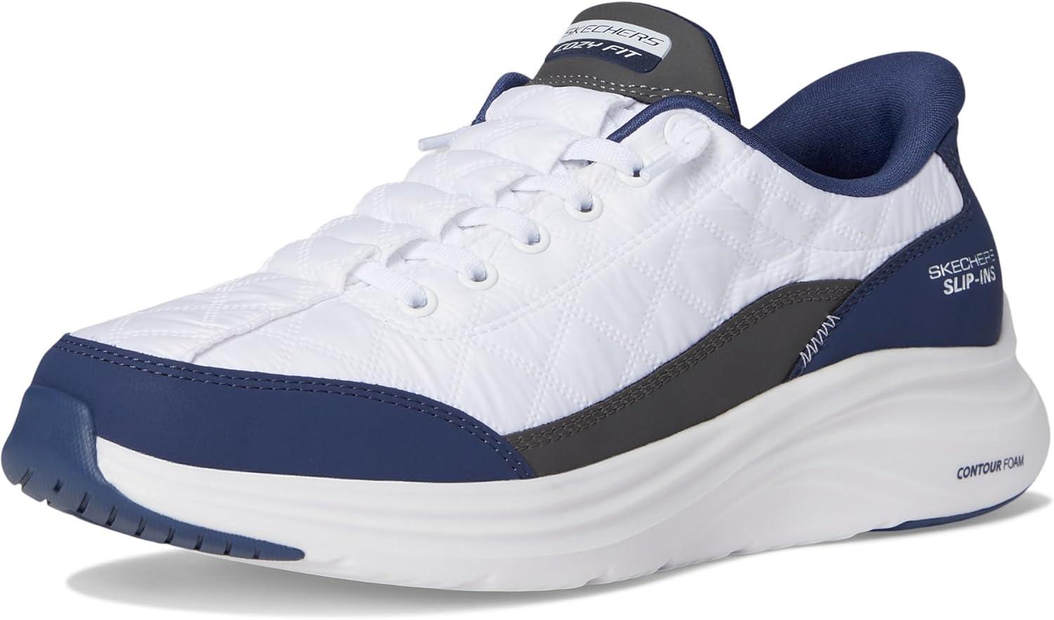 imageSkechers Womens Contour Foam Hands Free SlipIns WhiteNavy 95