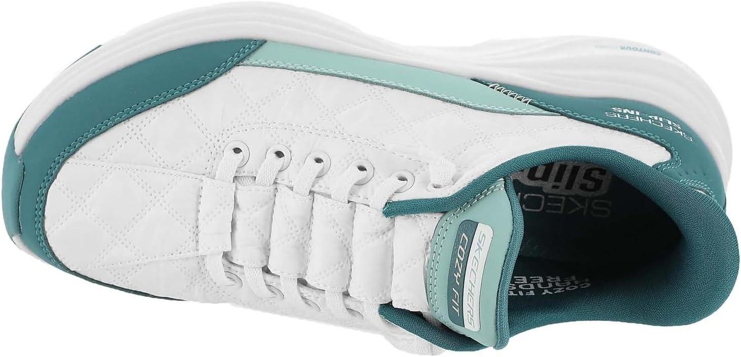 imageSkechers Womens Contour Foam Hands Free SlipIns WhiteTurquiose 9