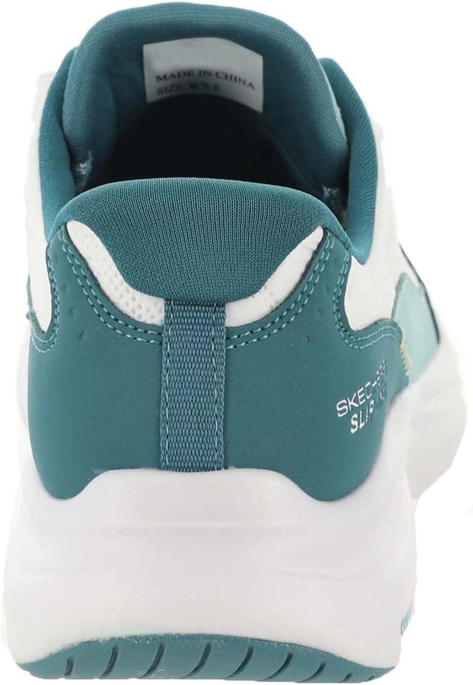 imageSkechers Womens Contour Foam Hands Free SlipIns WhiteTurquiose 9