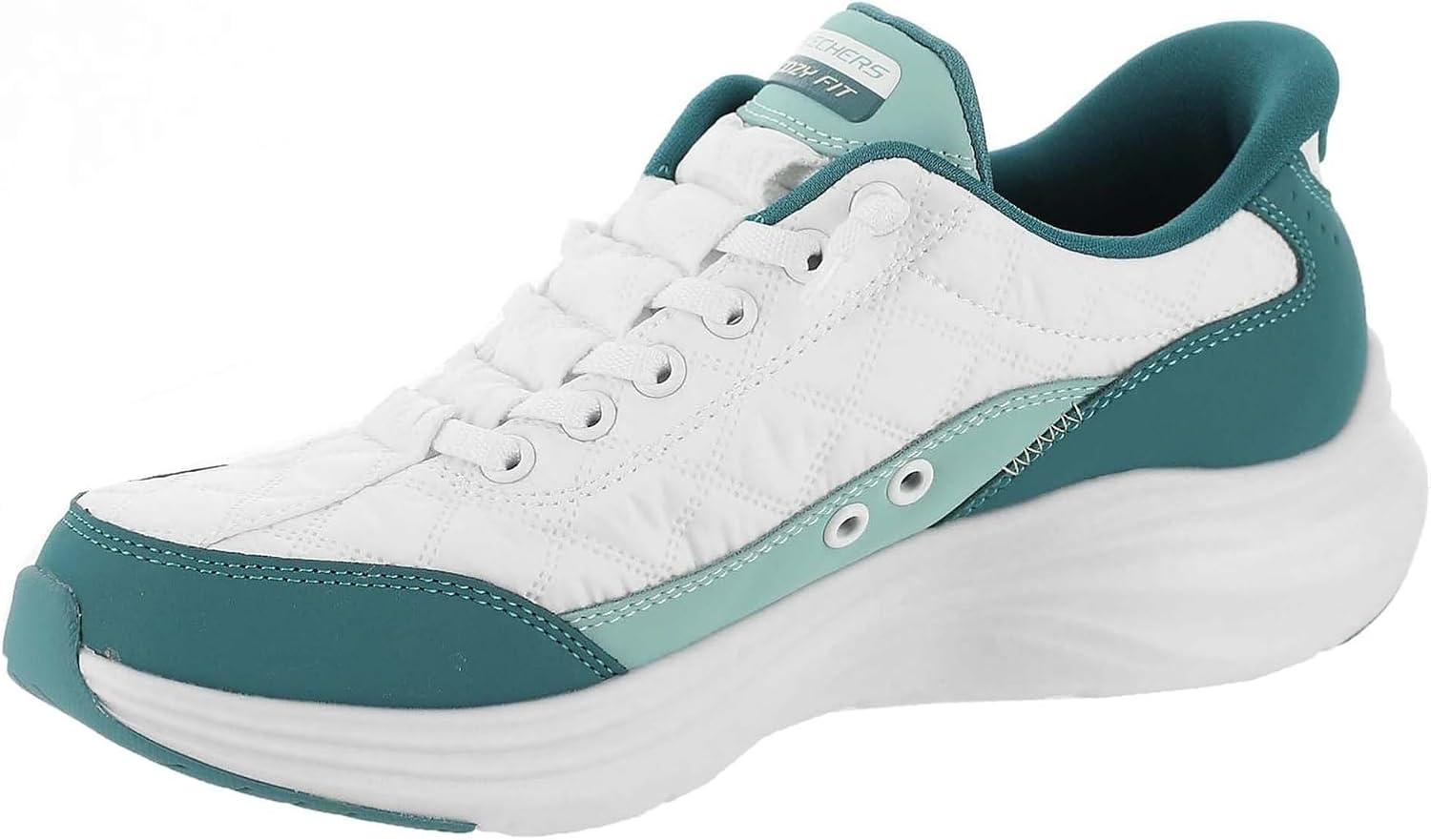 imageSkechers Womens Contour Foam Hands Free SlipIns WhiteTurquiose 9