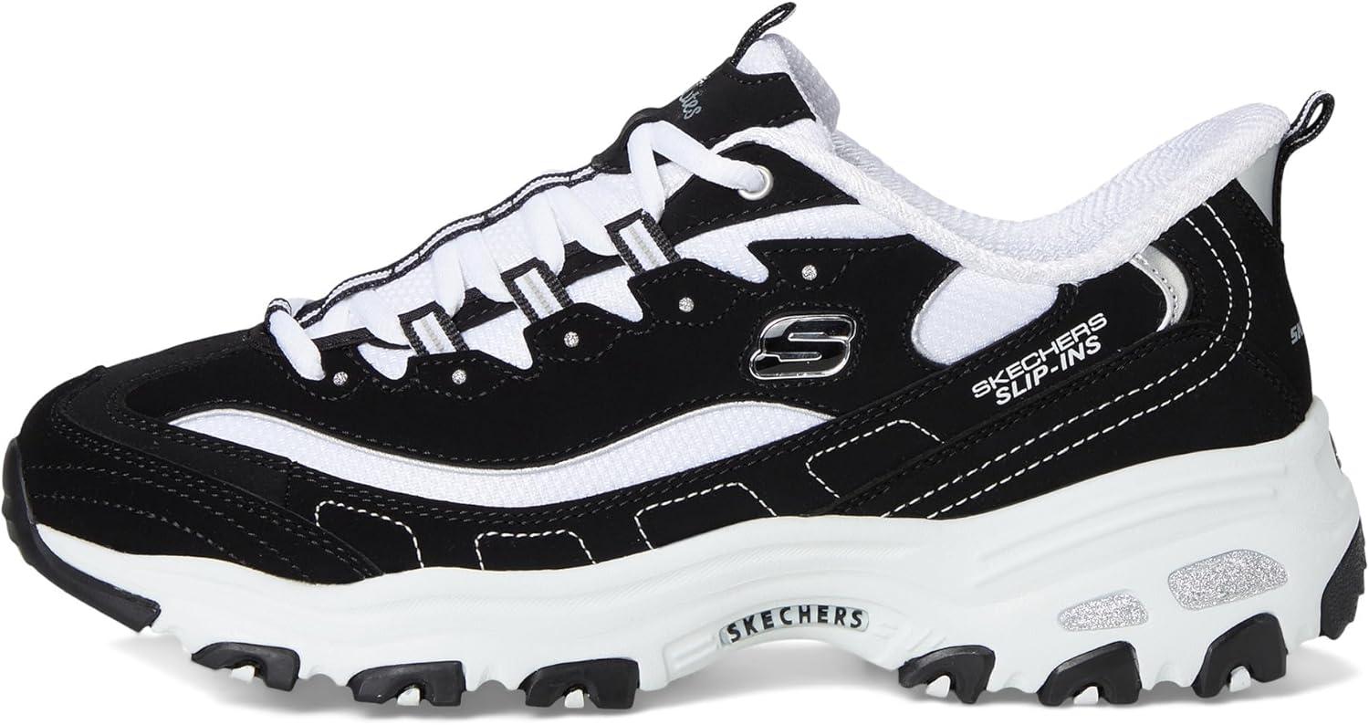 imageSkechers Womens DLites Fan Girl Hands Free SlipinsBlackWhite