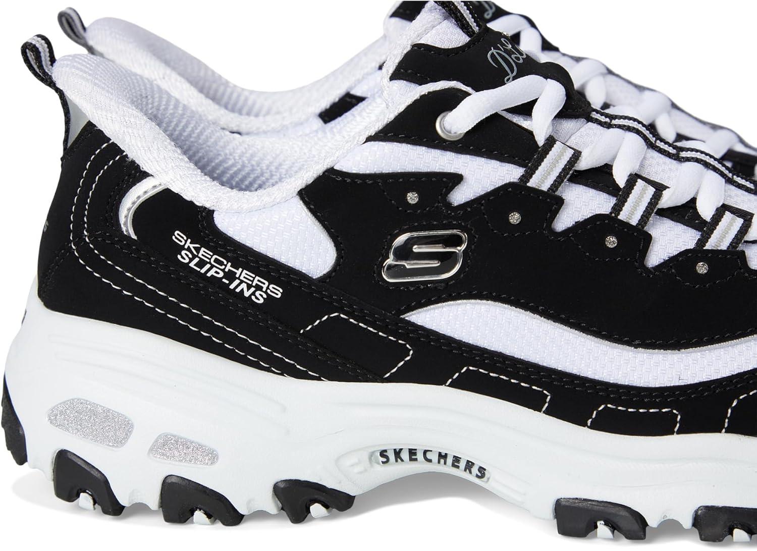 imageSkechers Womens DLites Fan Girl Hands Free SlipinsBlackWhite