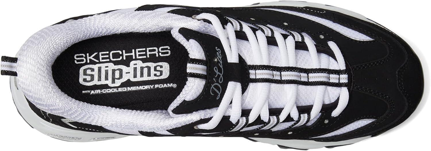 imageSkechers Womens DLites Fan Girl Hands Free SlipinsBlackWhite