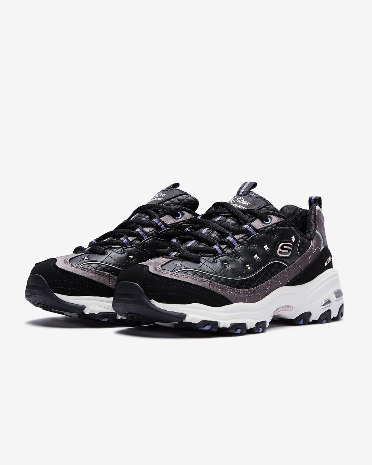 imageSkechers Womens DLites Fresh Start Memory Foam Laceup SneakerBlack Wht Multi