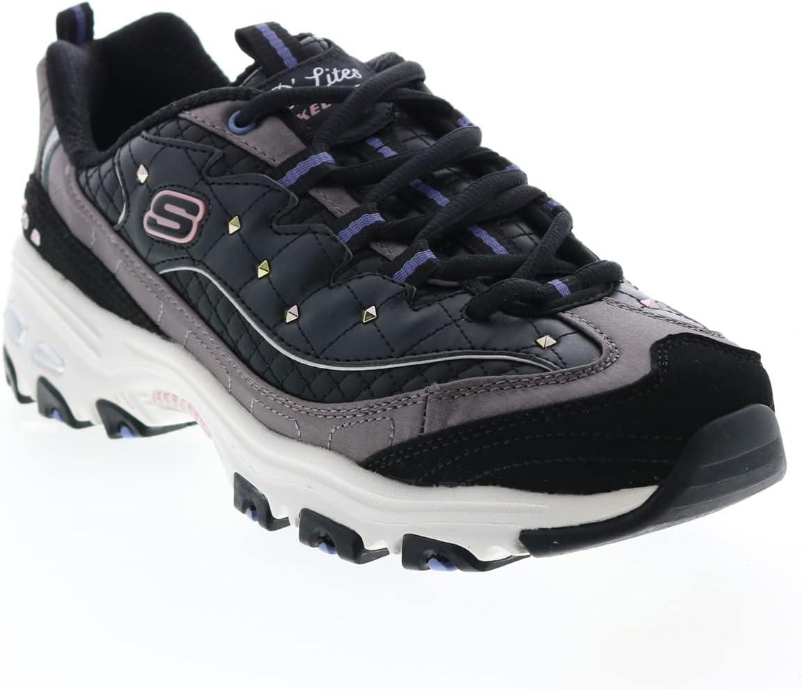 imageSkechers Womens DLites Fresh Start Memory Foam Laceup SneakerBlack Wht Multi