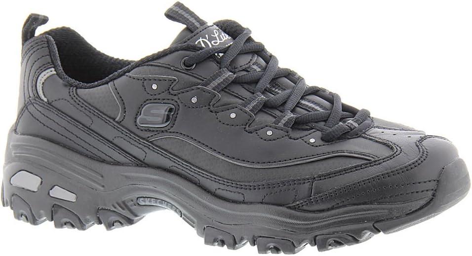 imageSkechers Womens DLites Fresh Start Memory Foam Laceup SneakerBlackBlack