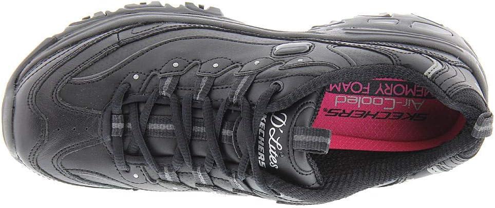 imageSkechers Womens DLites Fresh Start Memory Foam Laceup SneakerBlackBlack