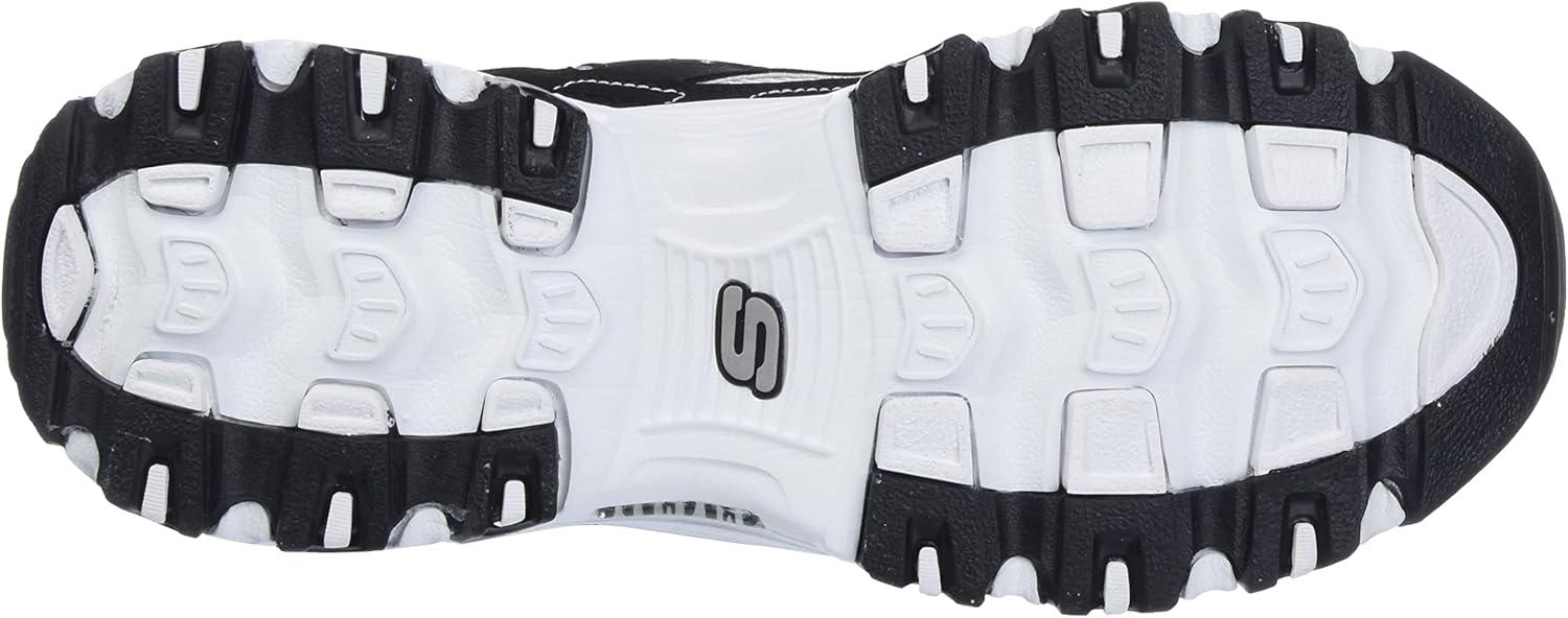 imageSkechers Womens DLites Fresh Start Memory Foam Laceup SneakerBlackMulti Silver