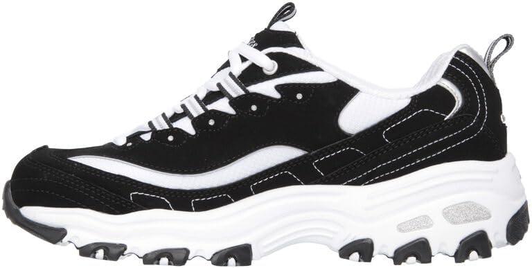 imageSkechers Womens DLites Fresh Start Memory Foam Laceup SneakerBlackMulti Silver