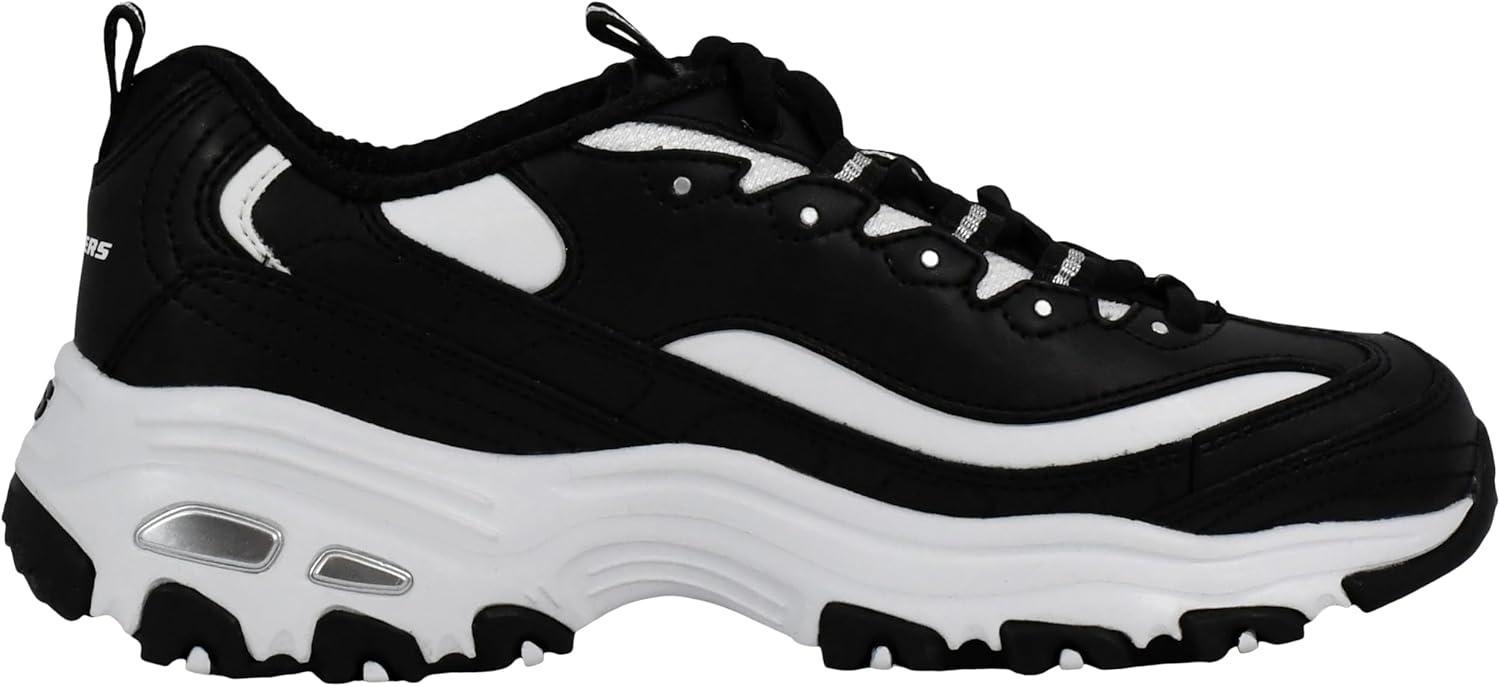 imageSkechers Womens DLites Fresh Start Memory Foam Laceup SneakerBlackWhite