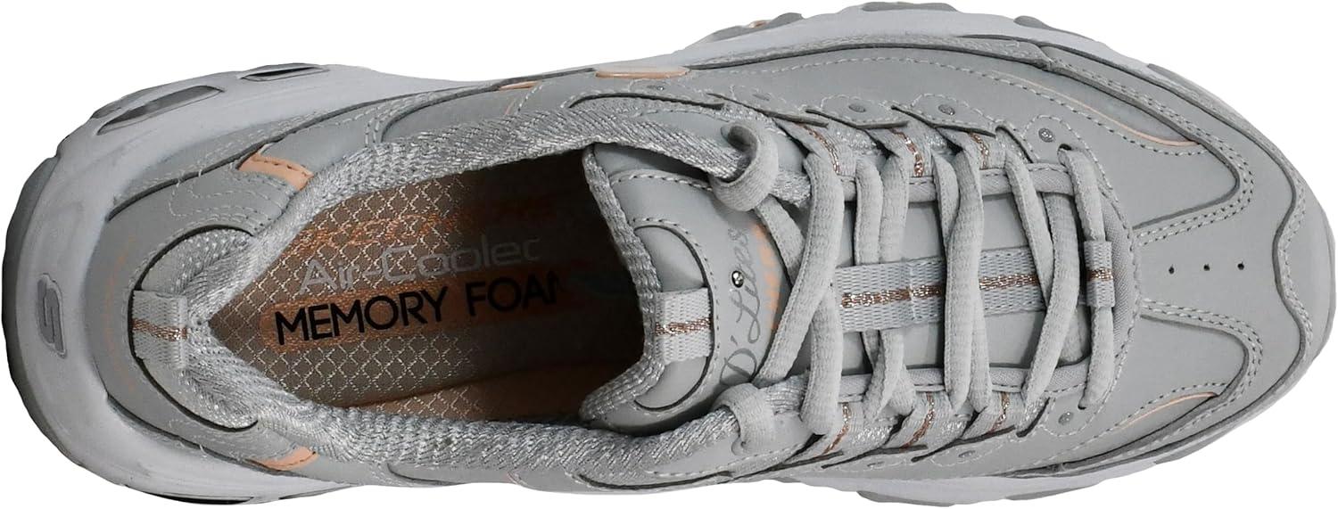 imageSkechers Womens DLites Fresh Start Memory Foam Laceup SneakerGrey