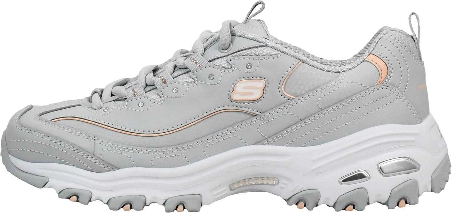 imageSkechers Womens DLites Fresh Start Memory Foam Laceup SneakerGrey