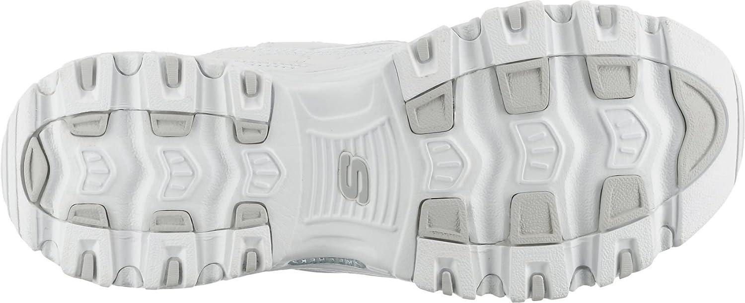 imageSkechers Womens DLites Fresh Start Memory Foam Laceup SneakerWhiteSilver