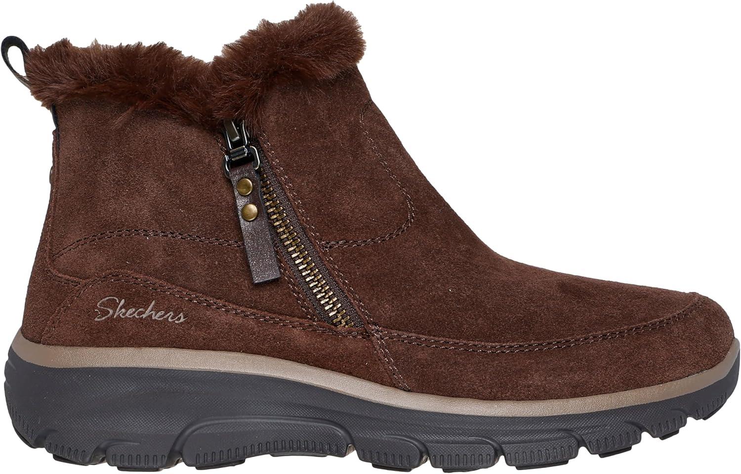 imageSkechers Womens Easy Going Cool Zip BootsChocolate